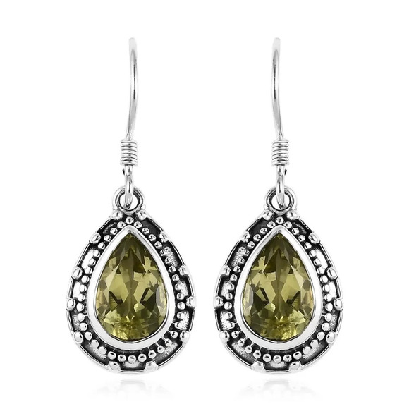 Ouro Verde Quartz Earrings in 925 Sterling Silver - Picture 1 of 7
